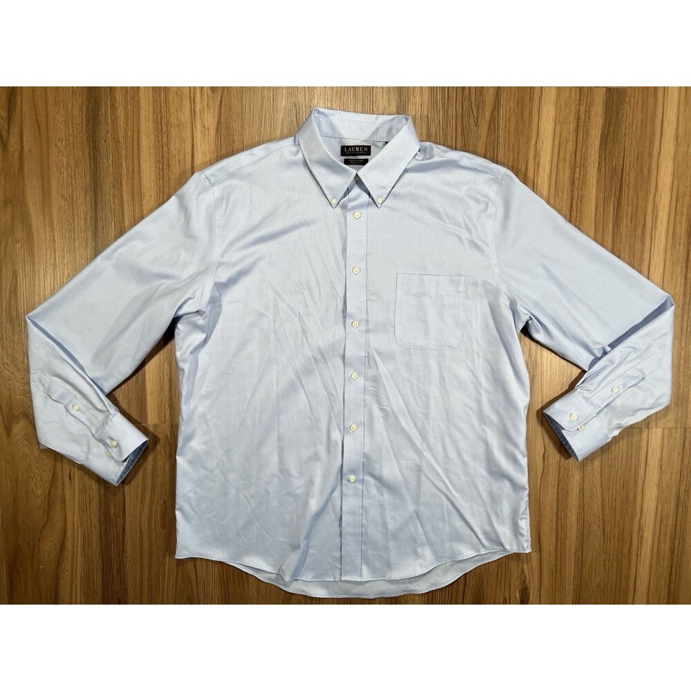 Lauren Ralph Lauren Men's Blue Long Sleeve Dress Shirt Sz 17.5 XL